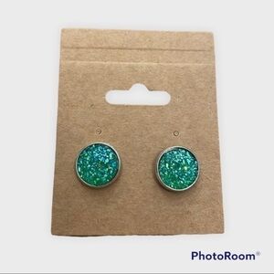 Tropical lime 12mm stud earrings